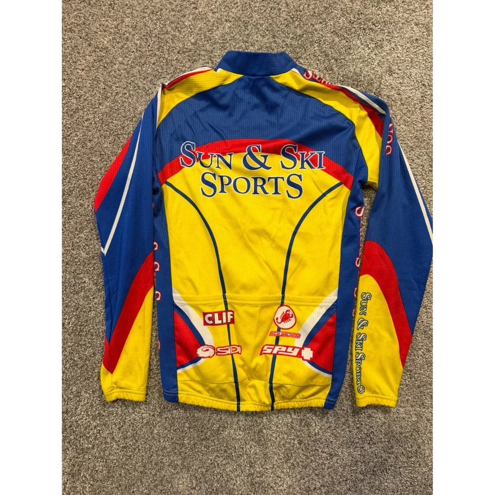 Sun & Ski Sports Cycling Jersey Mens M* Multi Color Long Sleeve Sponsor Graphic* - Picture 2 of 9